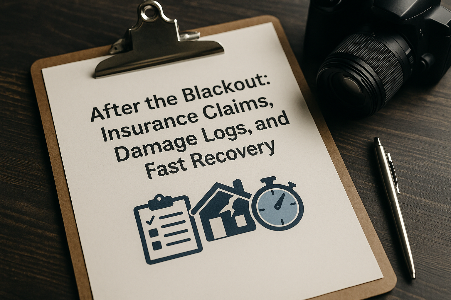 After the Blackout: Insurance Claims, Damage Logs, and Fast Recovery